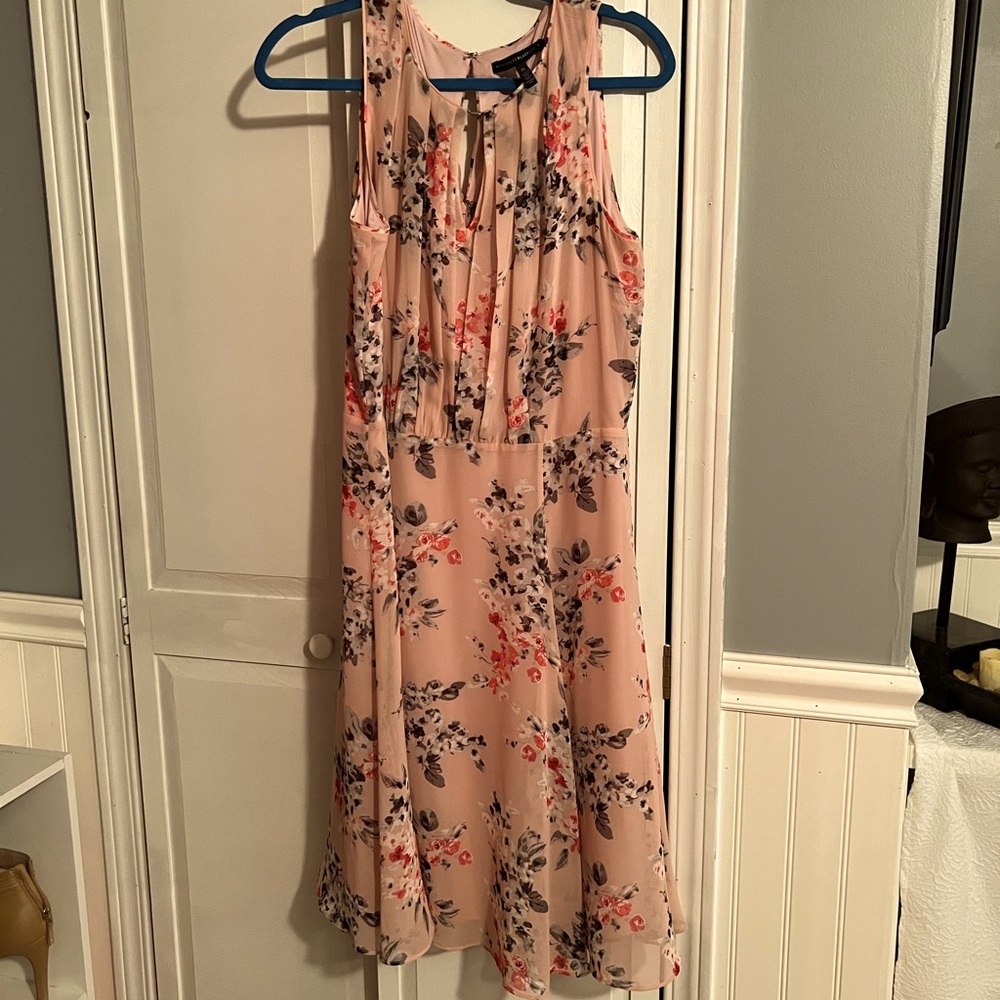 WHBM pink floral sleeveless dress - size 12